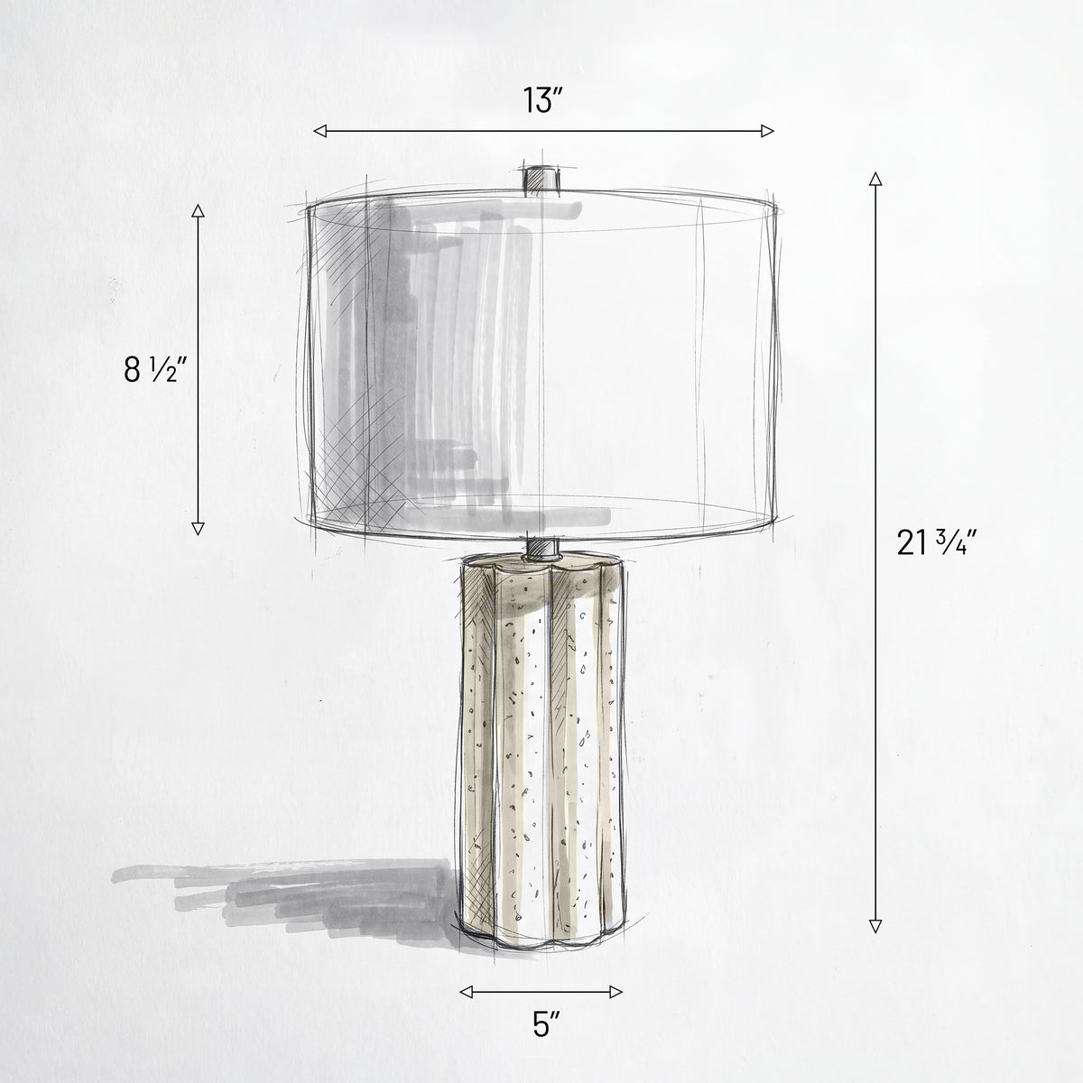 Lucie Ribbed Ceramic Table Lamp