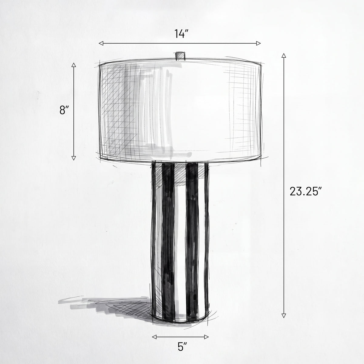 Vogue Striped Ceramic Table Lamp