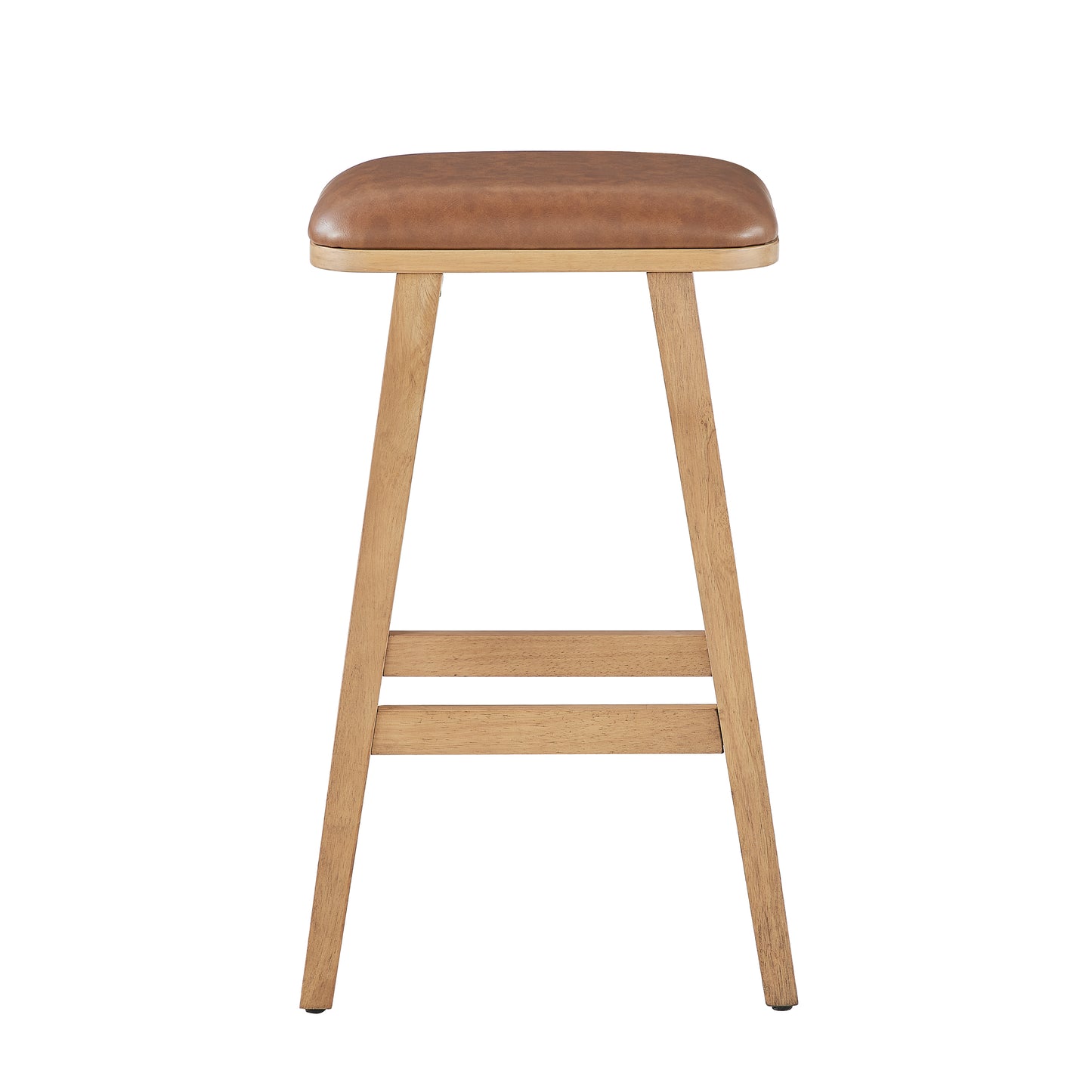Upholstered Wood Saddle Stool - 2 Pack