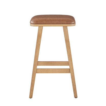 Upholstered Wood Saddle Stool - 2 Pack