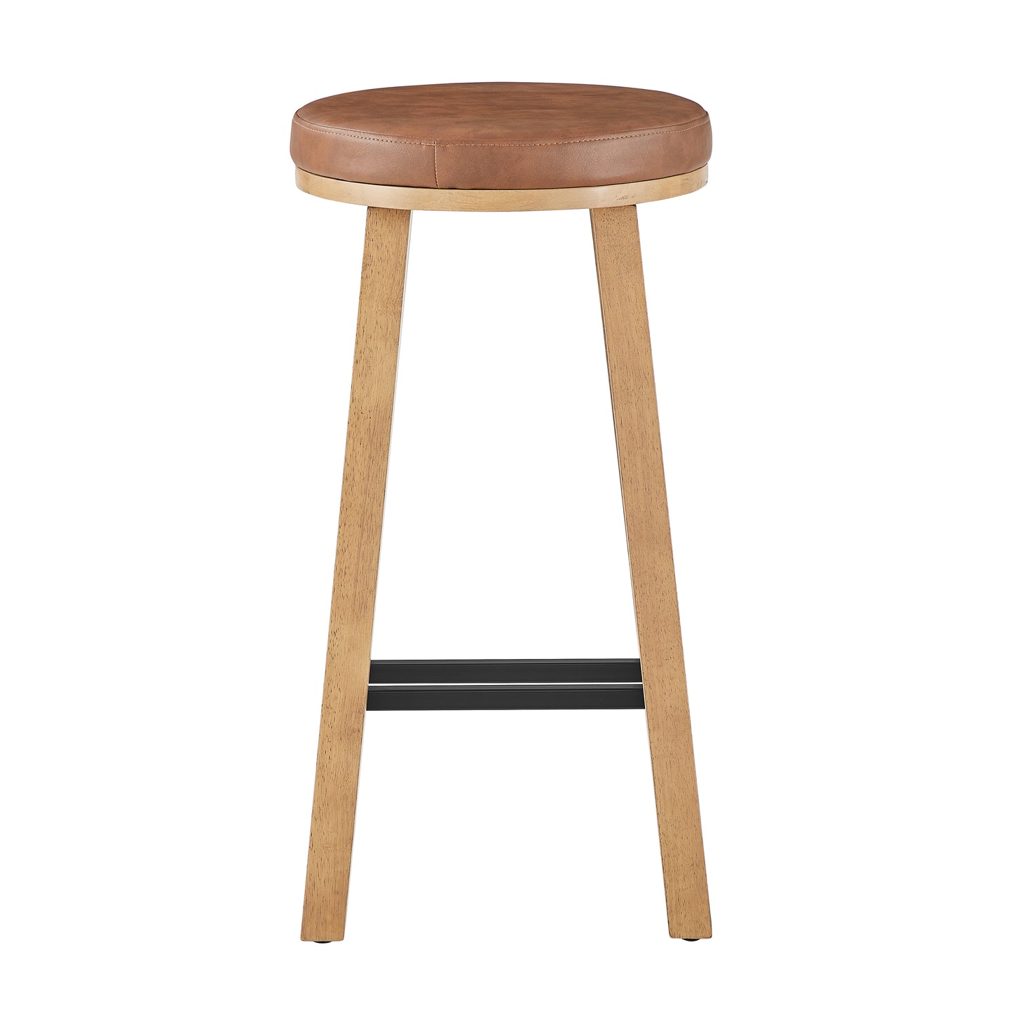 Upholstered Round Wood Stool - 2 Pack