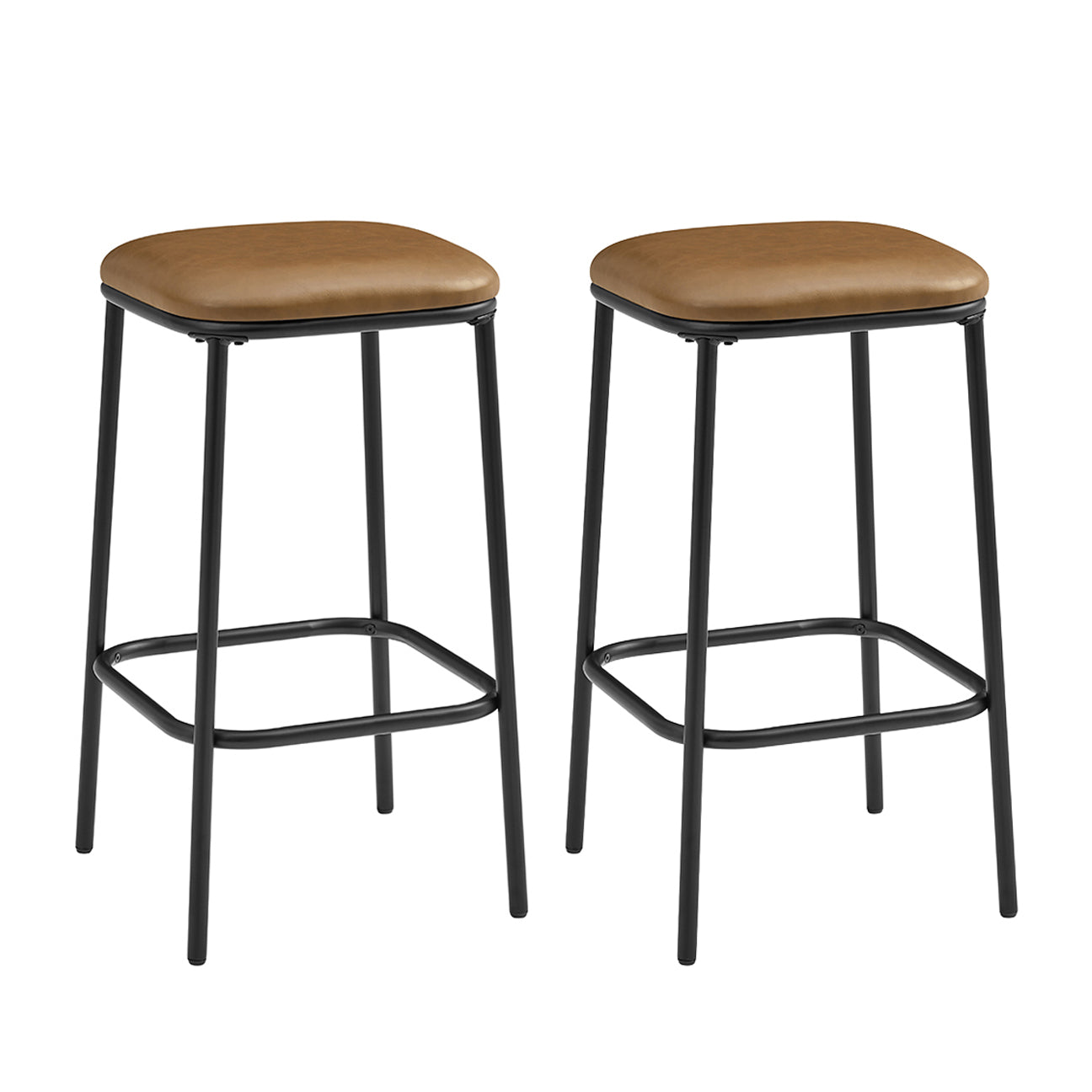 Modern Backless Upholstered Bar Stool - 2 Pack
