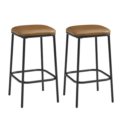 Modern Backless Upholstered Bar Stool - 2 Pack