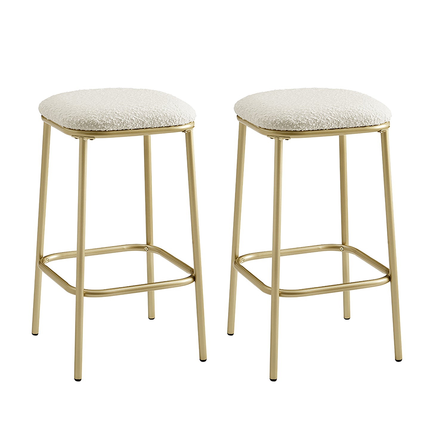 Modern Backless Upholstered Bar Stool - 2 Pack