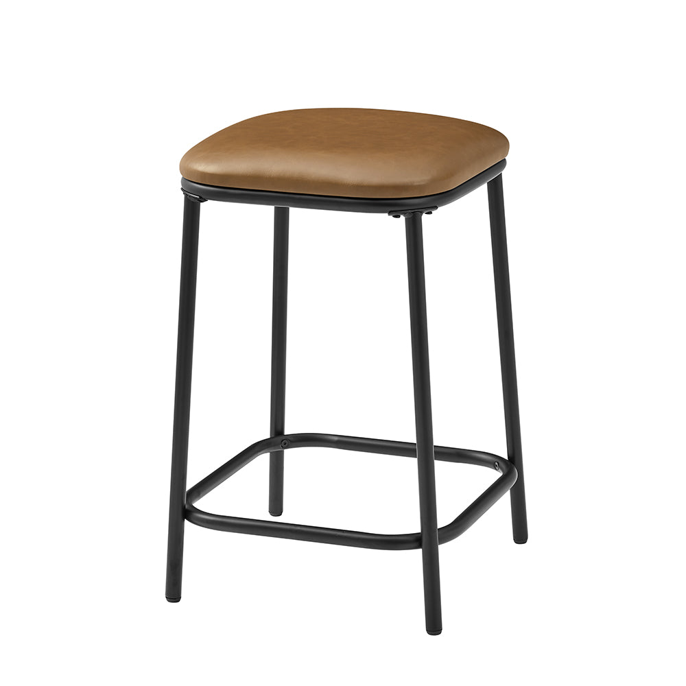 Modern Backless Upholstered Bar Stool - 2 Pack