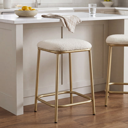 Modern Backless Upholstered Bar Stool - 2 Pack