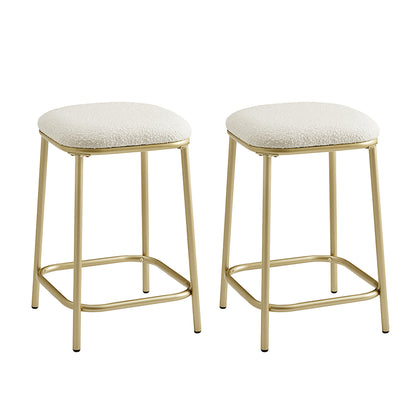 Modern Backless Upholstered Bar Stool - 2 Pack