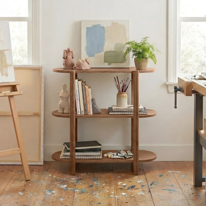 Modern Wood Bookcase - 32" Height