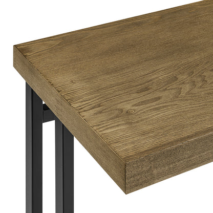 Wood and Metal Large C-Table with Charging