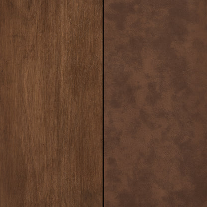 Modern Wood Nightstand with Vegan Leather Top