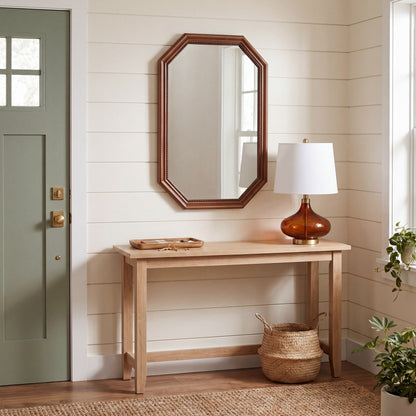 Alden Vintage Inspired Real Wood Wall Mirror