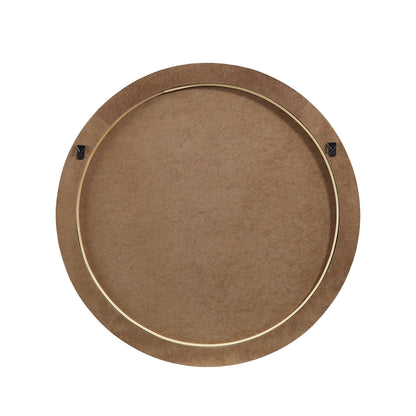 Marlow Real Wood and Rattan Round Wall Mirror