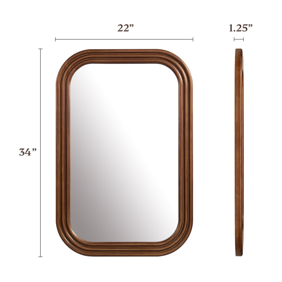 Rowan Real Wood Modern Wall Mirror
