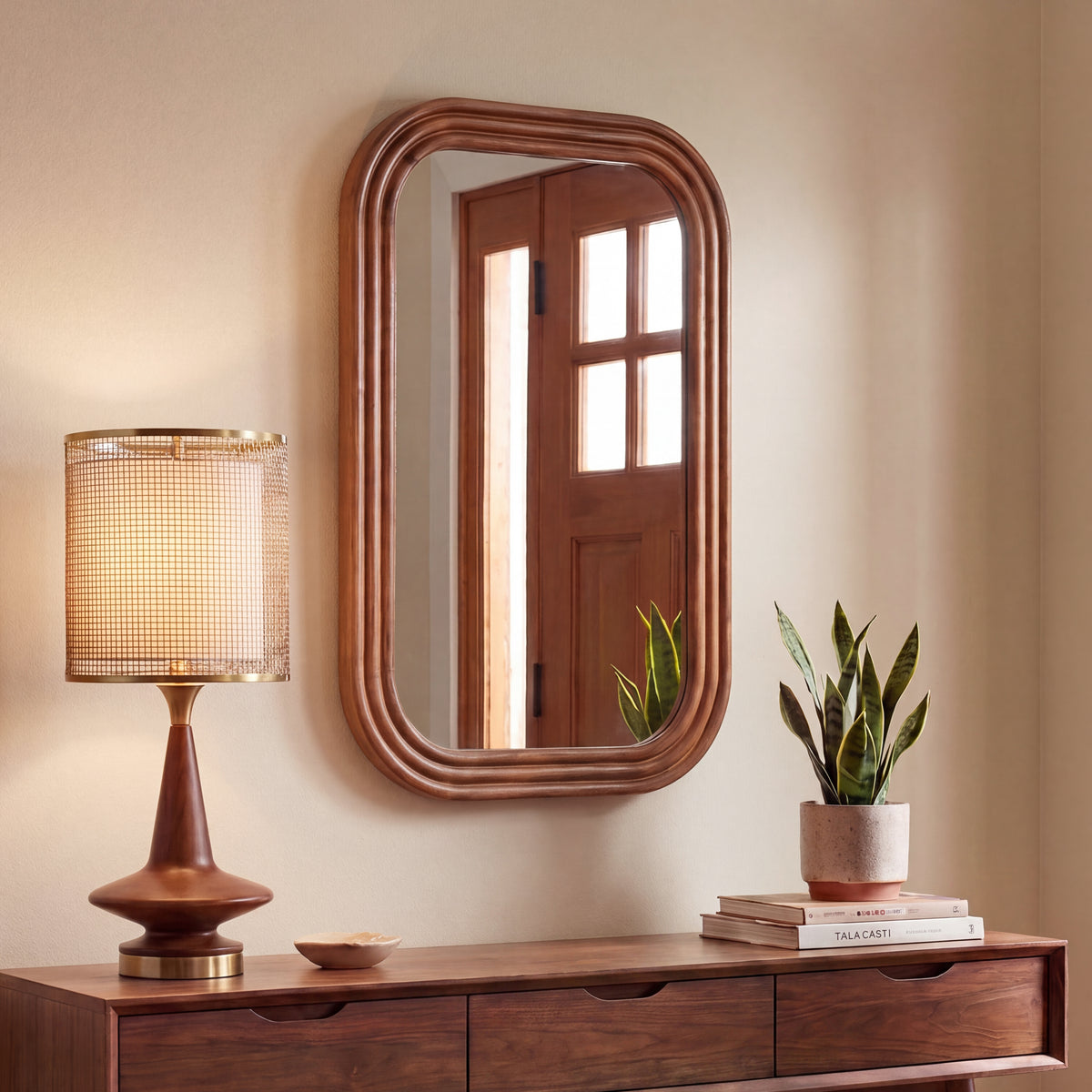 Rowan Real Wood Modern Wall Mirror